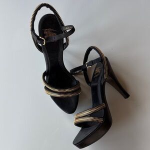 Burberry Black and Gold Heels